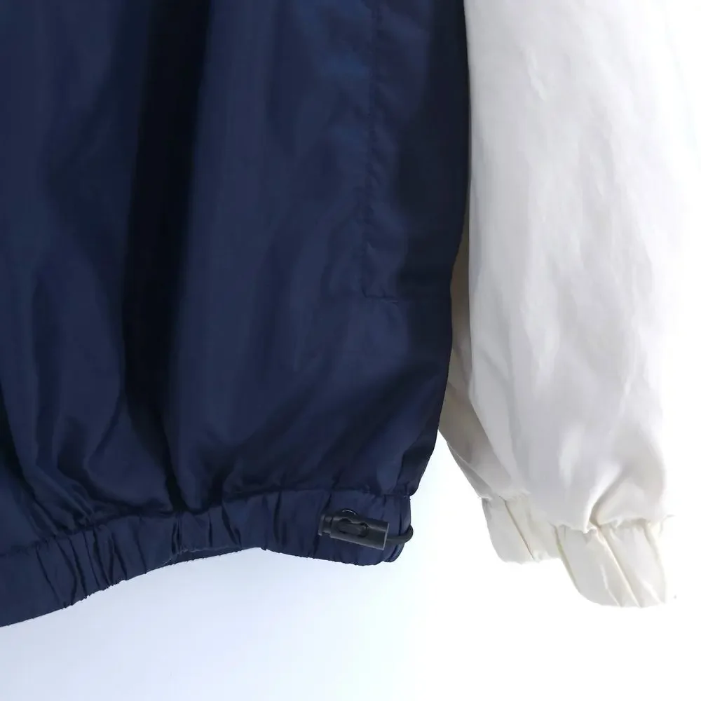 Guess Mens Colorblock Hooded Half Zip Pullover Windbreaker Zipper Front Pocket L - Picture 13 of 13